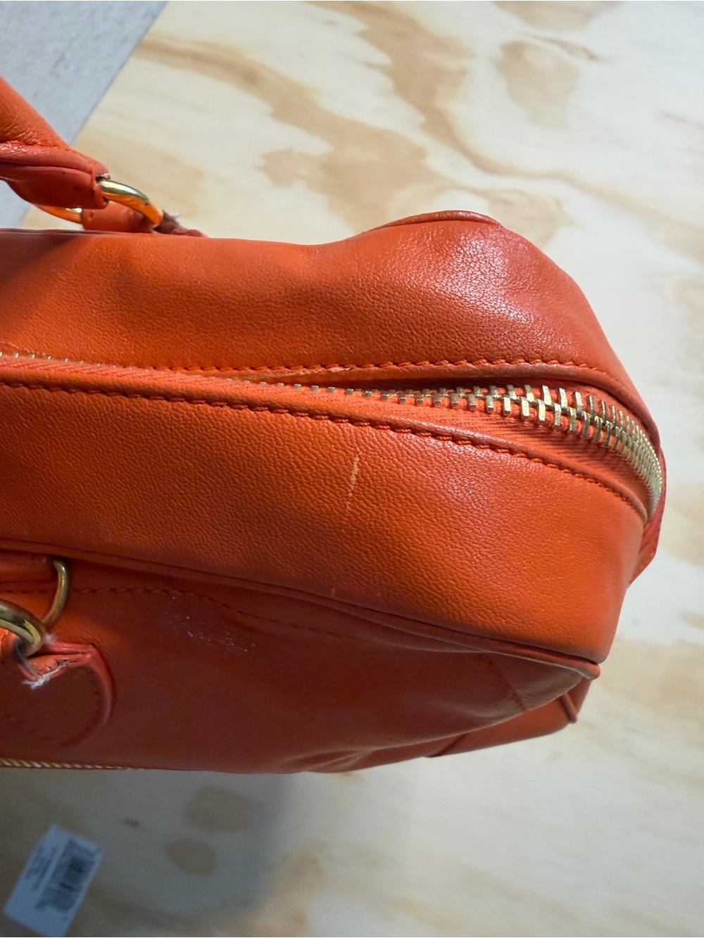 Marc Jacobs Venetia Mandarin Orange Leather Satchel Bag - Picture 8 of 10